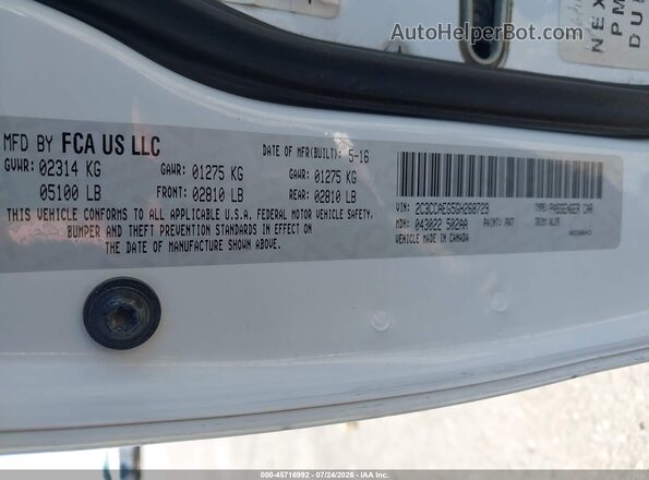 2C3CCAEG5GH268729 2016 CHRYSLER 300 White Vista del compartimento del motor