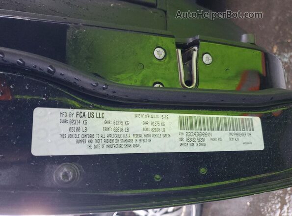 2C3CCAEG6GH282414 2016 CHRYSLER 300 Black Widok naklejki z numerem VIN