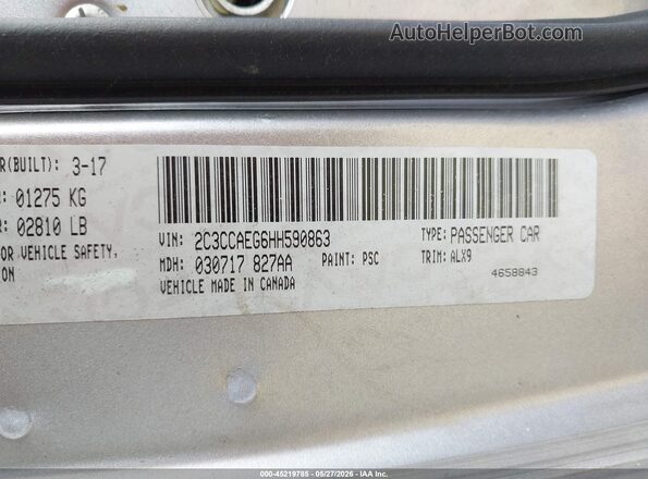 2C3CCAEG6HH590863 2017 CHRYSLER 300 Silver Engine compartment view