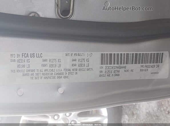 2C3CCAEG7HH564448 2017 CHRYSLER 300 Silver Vista del compartimento del motor