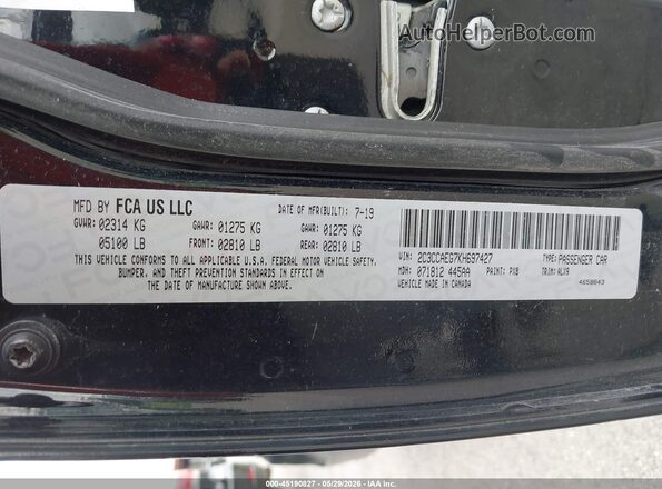 2C3CCAEG7KH697427 2019 CHRYSLER 300 Black Widok komory silnika