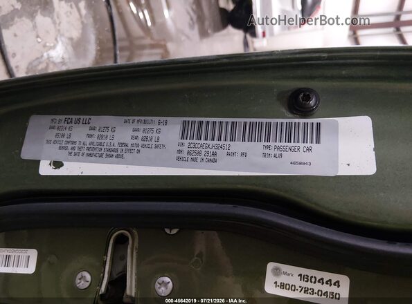 2C3CCAEGXJH324512 2018 CHRYSLER 300 Green Widok komory silnika