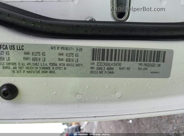 2C3CCAGGXLH154703 2020 CHRYSLER 300 White Вид підкапотного простору