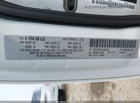 2C3CCAKG5JH268192 2018 CHRYSLER 300 Белый Вид подкапотного пространства