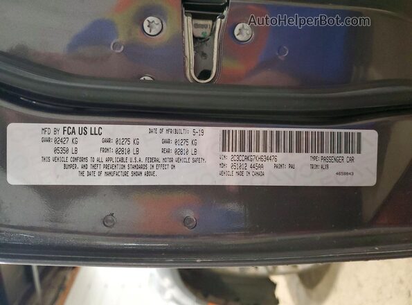 2C3CCAKG7KH634476 2019 CHRYSLER 300 Gray Vista del compartimento del motor