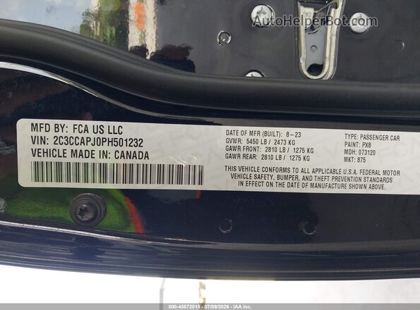 2C3CCAPJ0PH501232 2023 CHRYSLER 300 Black ძრავის განყოფილების ხედი