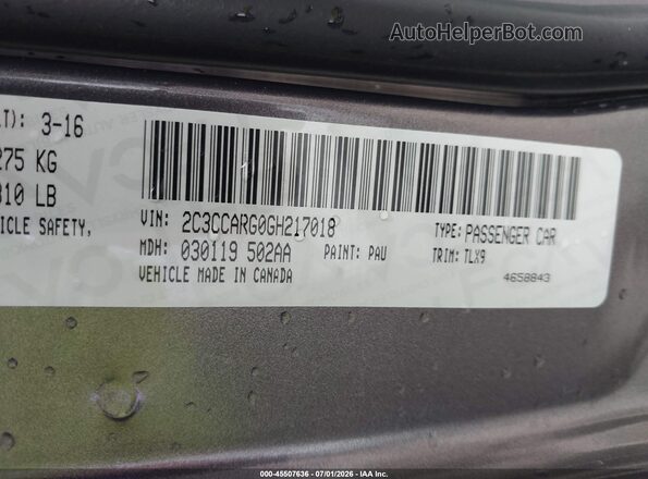 2C3CCARG0GH217018 2016 CHRYSLER 300 Gray Engine compartment view