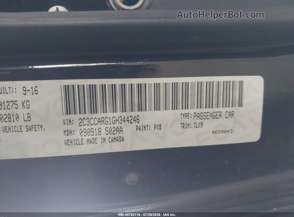 2C3CCARG1GH344246 2016 CHRYSLER 300 Black Вид підкапотного простору
