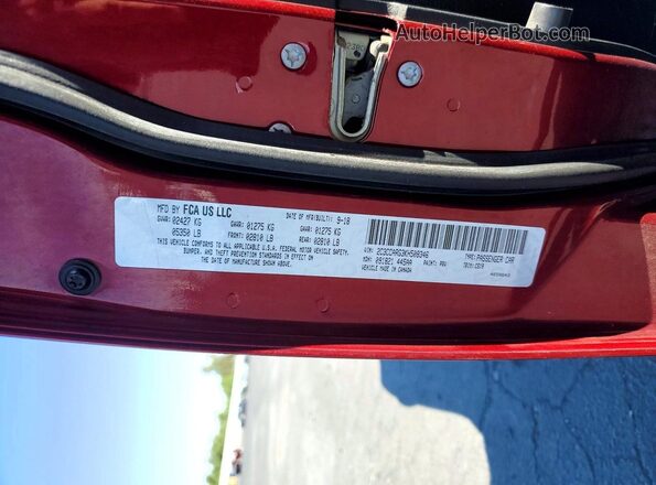 2C3CCARG3KH508346 2019 CHRYSLER 300 Red Vista de la etiqueta del VIN