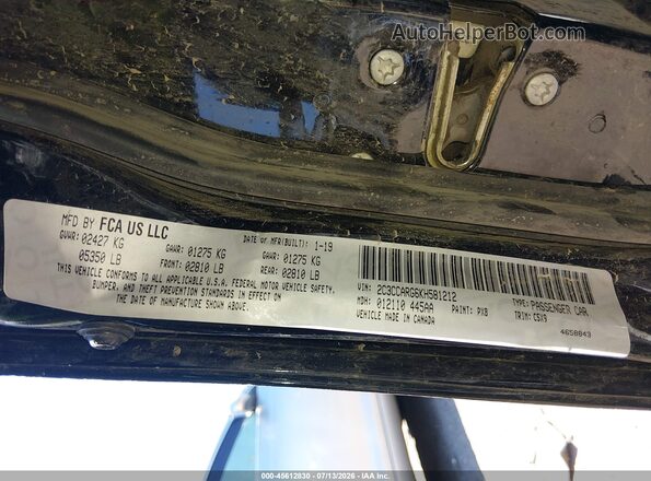 2C3CCARG6KH581212 2019 CHRYSLER 300 Черный Вид подкапотного пространства