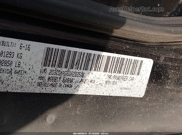 2C3CDXAG6GH293516 2016 DODGE CHARGER Black Engine compartment view