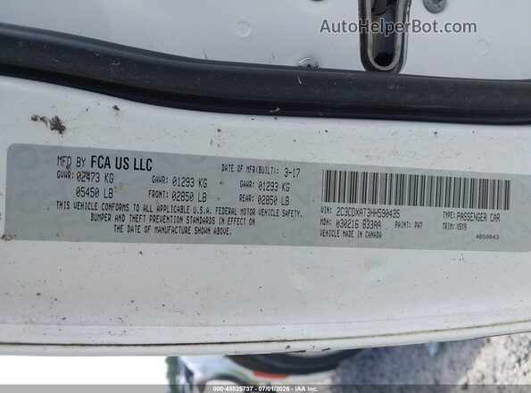 2C3CDXAT3HH590435 2017 DODGE CHARGER White Engine compartment view