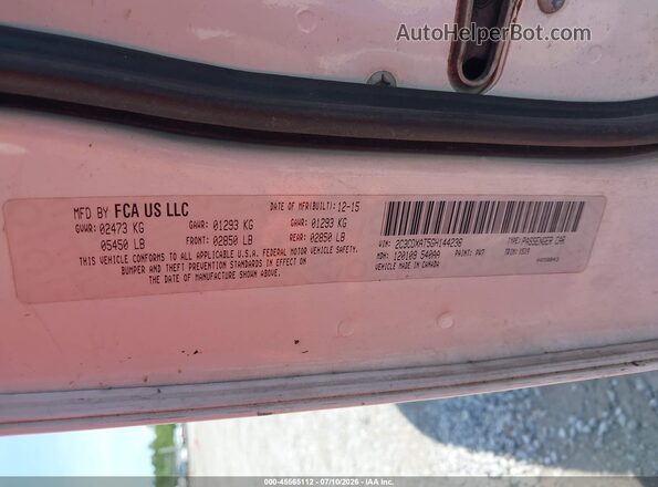 2C3CDXAT5GH144236 2016 DODGE CHARGER White Vista del compartimento del motor