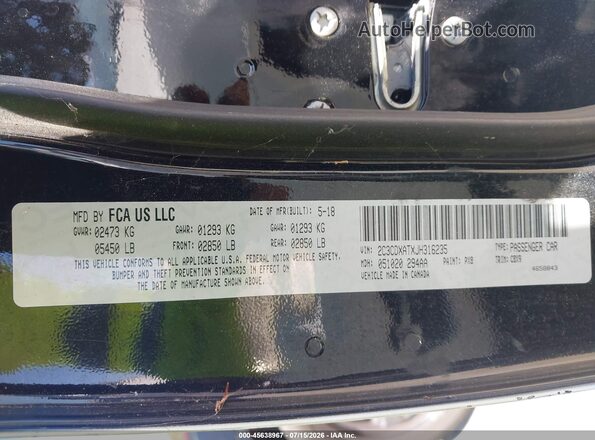 2C3CDXATXJH316235 2018 DODGE CHARGER Black Vista del compartimento del motor