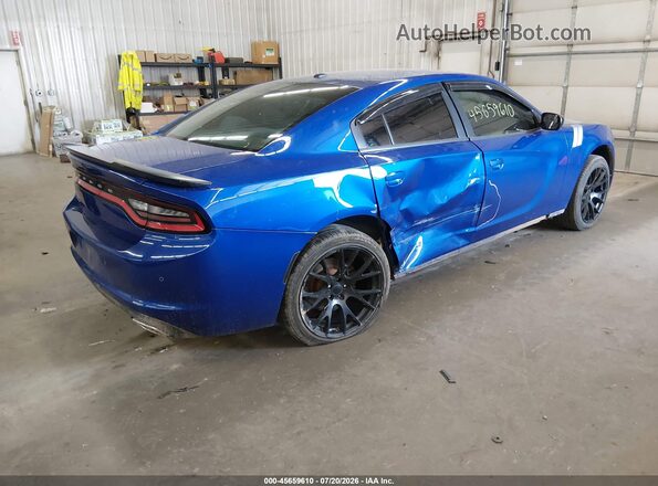 2C3CDXBG0KH507018 2019 DODGE CHARGER Blue Задня права чверть