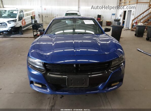 2C3CDXBG0KH507018 2019 DODGE CHARGER Blue Вид задньої частини салону