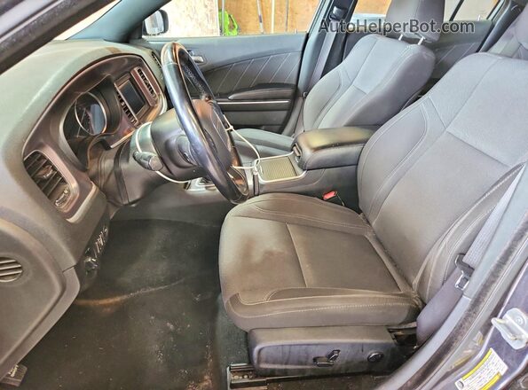 2C3CDXBG0KH711270 2019 DODGE CHARGER Gray Widok wnętrza z przodu