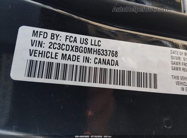 2C3CDXBG0MH633768 2021 DODGE CHARGER Black ძრავის განყოფილების ხედი