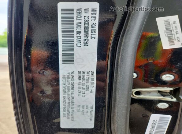 2C3CDXBG0NH192564 2022 DODGE CHARGER Black Vista de la etiqueta del VIN