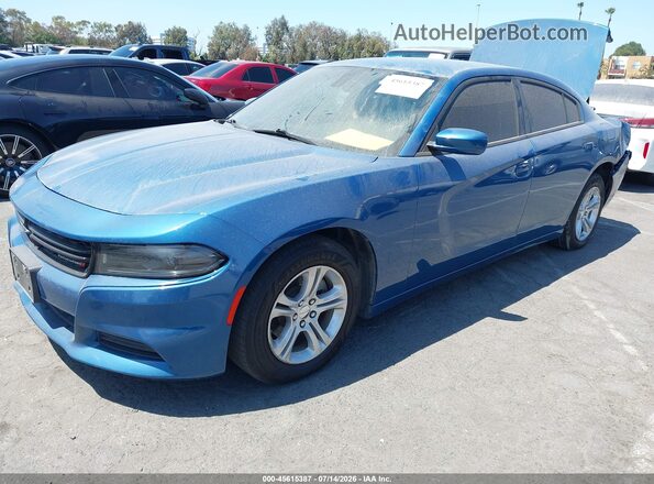 2C3CDXBG0NH220069 2022 DODGE CHARGER Синий Передняя левая четверть