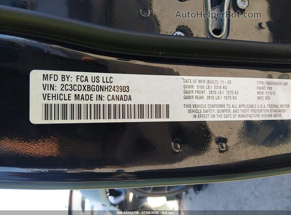 2C3CDXBG0NH243903 2022 DODGE CHARGER Green ძრავის განყოფილების ხედი