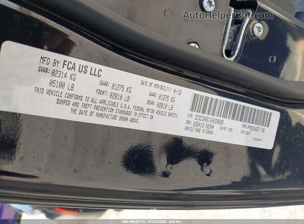 2C3CDXBG1GH228698 2016 DODGE CHARGER Black Շարժիչի բաժամունքի տեսք