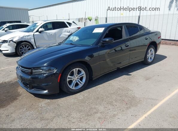 2C3CDXBG1GH228698 2016 DODGE CHARGER Black Առջևի ձախ երեք քառորդ տեսարան
