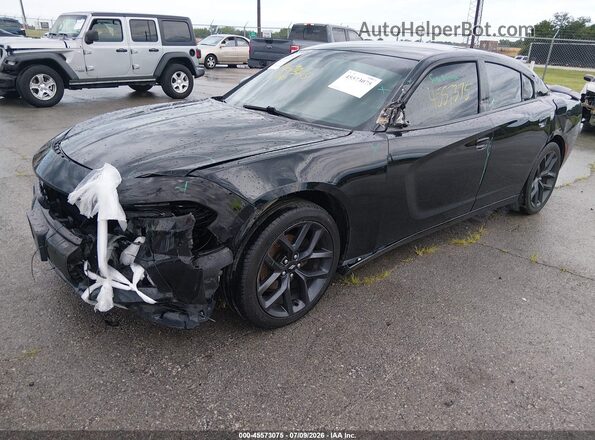 2C3CDXBG1KH505049 2019 DODGE CHARGER Black წინა მარცხენა ხედი სამი მეოთხედიდან