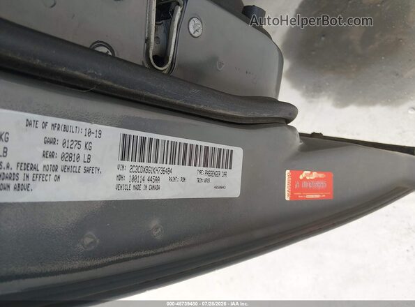 2C3CDXBG1KH736484 2019 DODGE CHARGER Gray Շարժիչի բաժամունքի տեսք