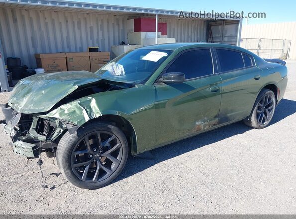 2C3CDXBG1NH133359 2022 DODGE CHARGER Green Առջևի ձախ երեք քառորդ տեսարան