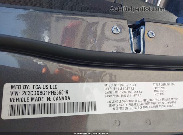 2C3CDXBG1PH566019 2023 DODGE CHARGER Серый Вид подкапотного пространства