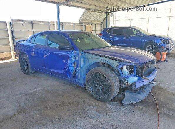 2C3CDXBG2JH336528 2018 DODGE CHARGER Blue Delantero derecho