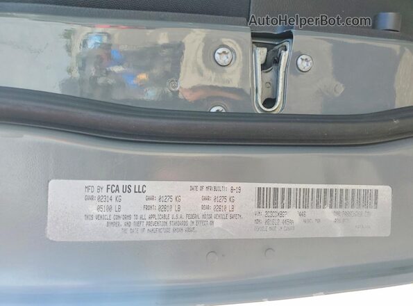 2C3CDXBG2KH707446 2019 DODGE CHARGER Gray 360 interior view
