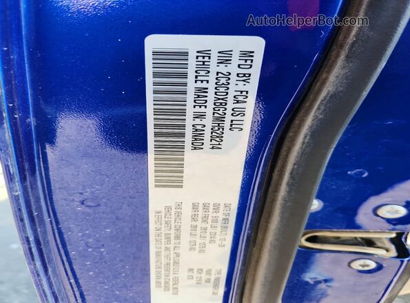 2C3CDXBG2MH528214 2021 DODGE CHARGER Blue VIN sticker view