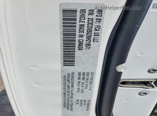2C3CDXBG2NH219571 2022 DODGE CHARGER White Շարժիչի բաժամունքի տեսք