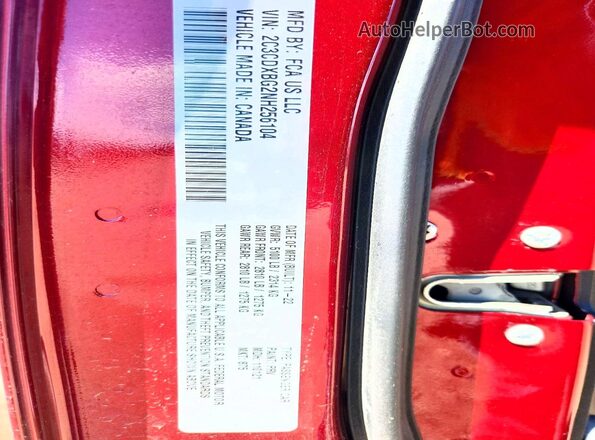 2C3CDXBG2NH256104 2022 DODGE CHARGER Red Вид підкапотного простору