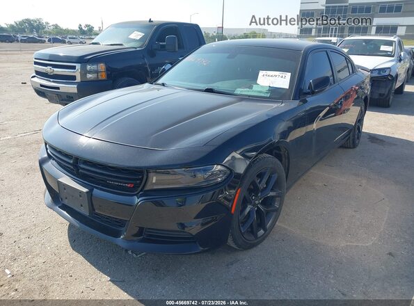 2C3CDXBG3NH129880 2022 DODGE CHARGER Black Առջևի ձախ երեք քառորդ տեսարան