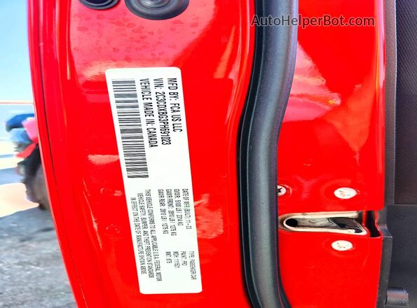 2C3CDXBG3PH691023 2023 DODGE CHARGER Красный Вид наклейки с VIN-кодом