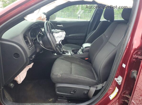 2C3CDXBG4KH505255 2019 DODGE CHARGER Burgundy Widok wnętrza z przodu