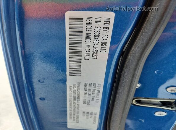 2C3CDXBG4LH234277 2020 DODGE CHARGER Blue ძრავის განყოფილების ხედი