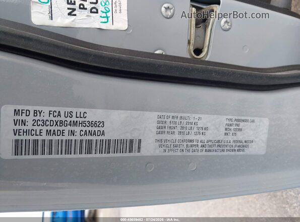 2C3CDXBG4MH536623 2021 DODGE CHARGER Gray Widok komory silnika