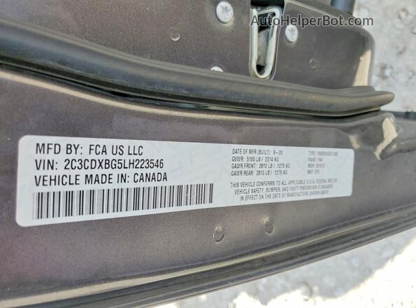2C3CDXBG5LH223546 2020 DODGE CHARGER Серый Вид подкапотного пространства