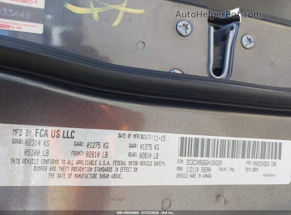 2C3CDXBG6GH160320 2016 DODGE CHARGER Черный Вид подкапотного пространства