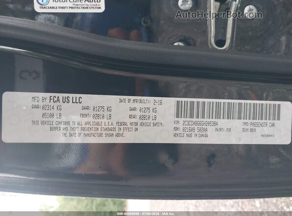 2C3CDXBG6GH205384 2016 DODGE CHARGER Черный Вид подкапотного пространства