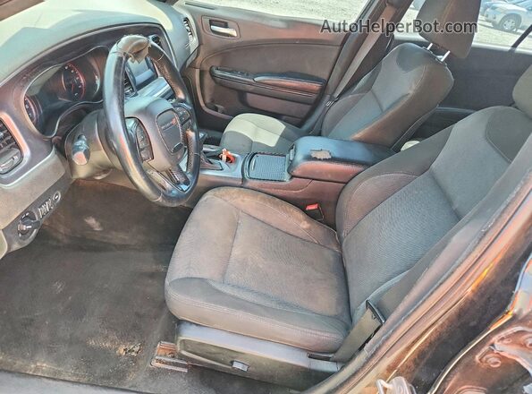 2C3CDXBG6GH233301 2016 DODGE CHARGER Black Widok wnętrza z przodu