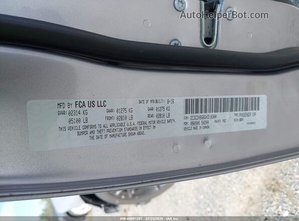 2C3CDXBG6GH310300 2016 DODGE CHARGER Серебряный Вид подкапотного пространства