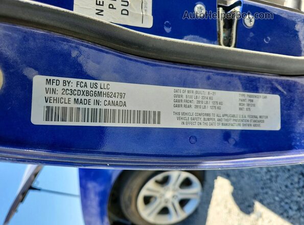 2C3CDXBG6MH624797 2021 DODGE CHARGER Blue Շարժիչի բաժամունքի տեսք
