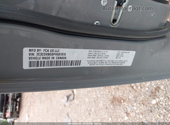 2C3CDXBG6PH587870 2023 DODGE CHARGER Gray Вид підкапотного простору