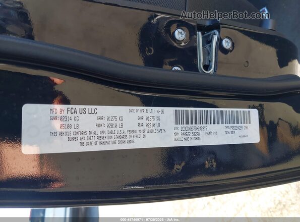 2C3CDXBG7GH242315 2016 DODGE CHARGER Black Engine compartment view