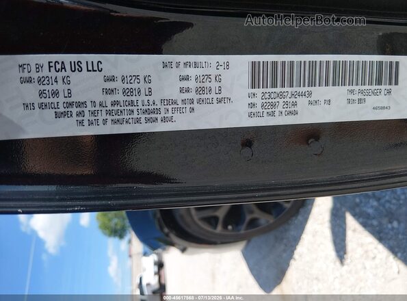 2C3CDXBG7JH244430 2018 DODGE CHARGER Black Вид підкапотного простору